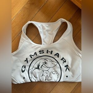 Gymshark White Performance Tank Top with Logo Tag